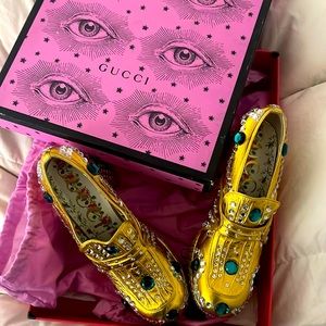 GUCCI Gold Sequined Platforms